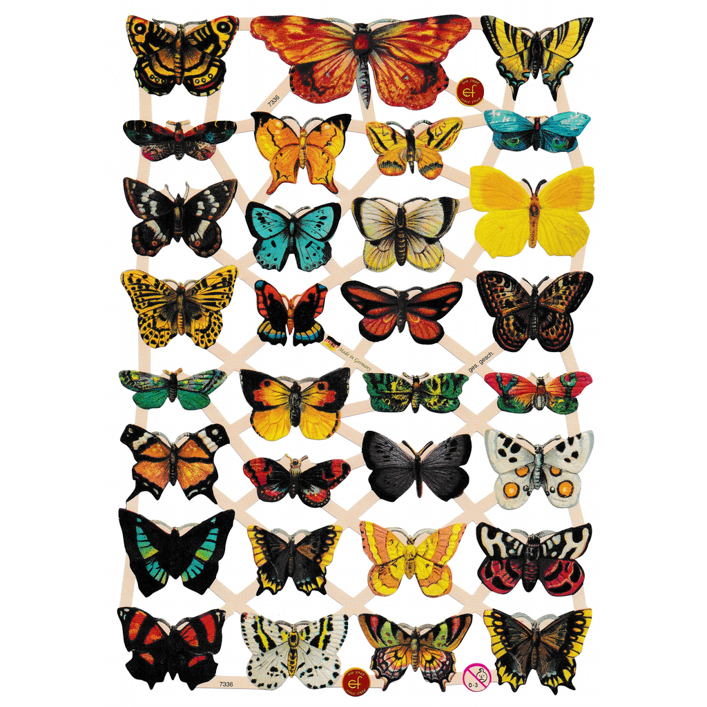 Vintage Lithography Sheet Butterflies | 93 image 0