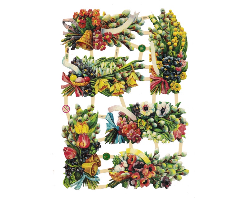 Vintage Lithography Sheet  Flowers | 262 image 0