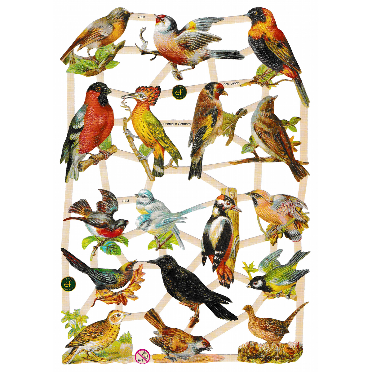 Vintage Lithography Sheet Birds | 167 image 0
