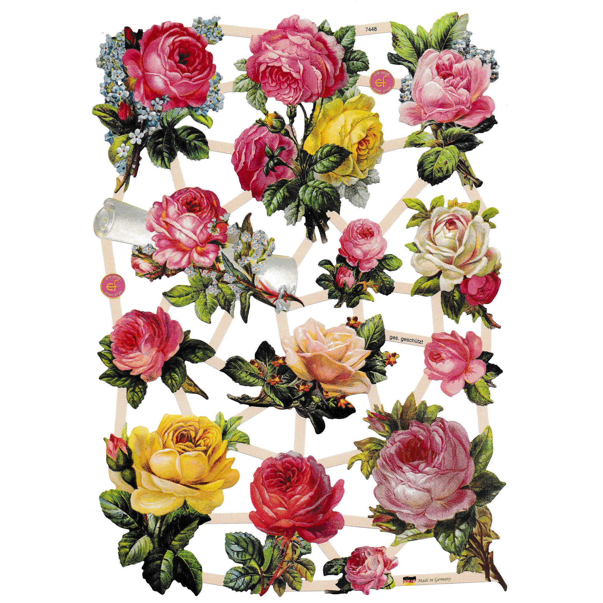 Vintage Lithography Sheet Flowers | 85 image 0