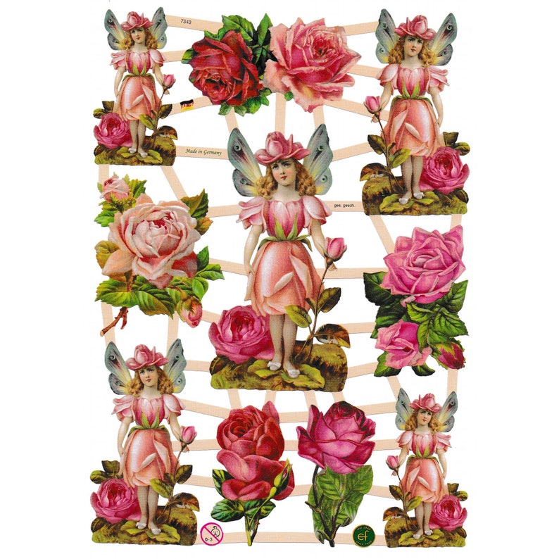 Vintage Lithography Sheet Flowers | 132 image 0