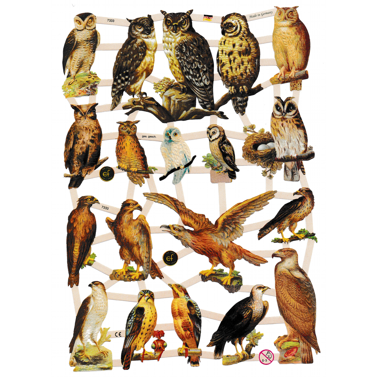 Vintage Lithography Sheet Owls | 118 image 0