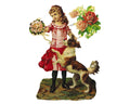 German Paper Scrap Victorian Girl and Dog  | 335 image 0