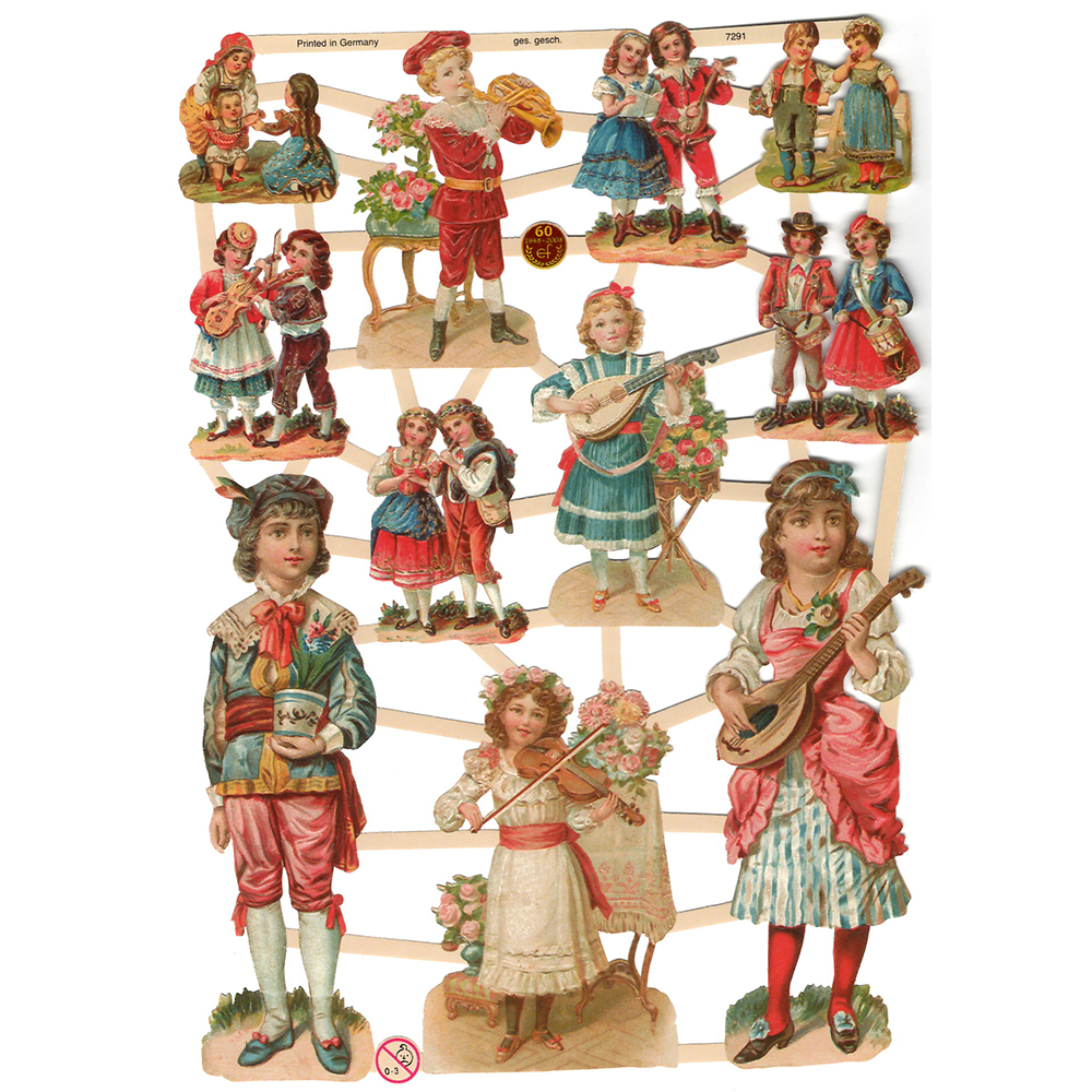 Paper Scraps | Die Cut | Lithograph Vintage Style Sheet  #270