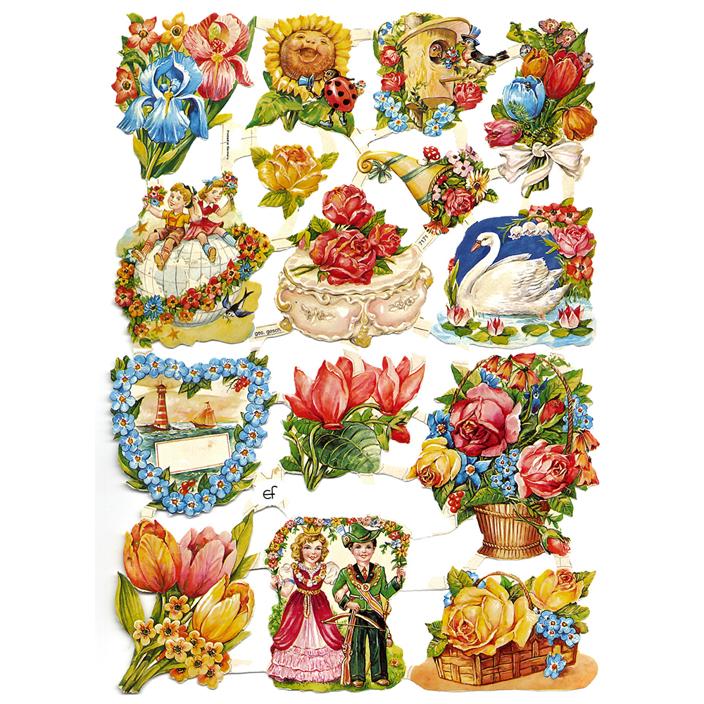 Paper Scraps | Die Cut | Lithograph Vintage Style Sheet  #297