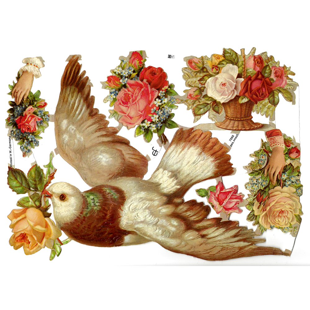 Paper Scraps | Die Cut | Lithograph Vintage Style Sheet  #317