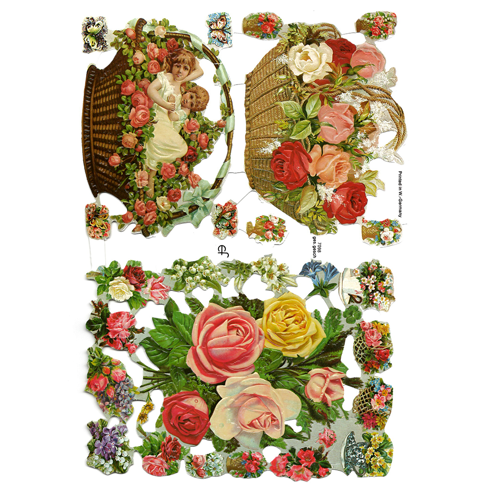 Paper Scraps | Die Cut | Lithograph Vintage Style Sheet  #318