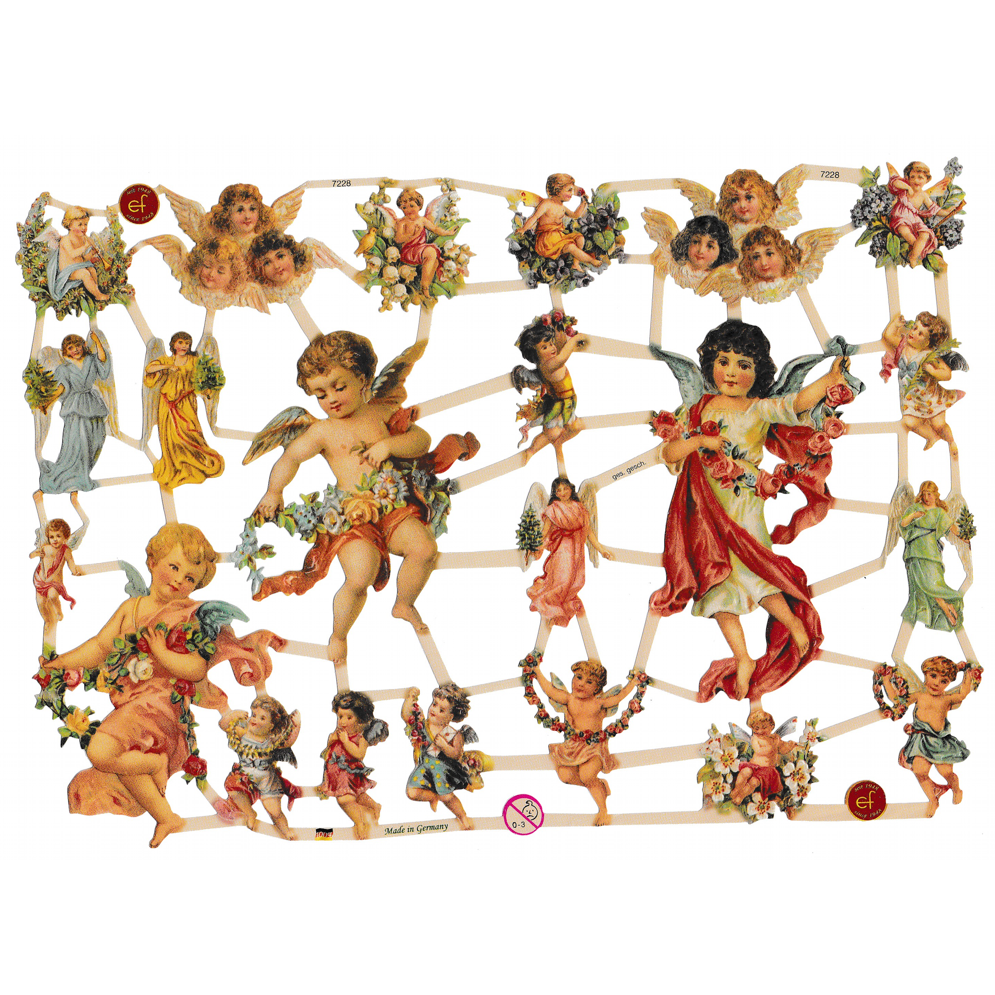Vintage Lithography Sheet Angels Cherubs | 82 image 0
