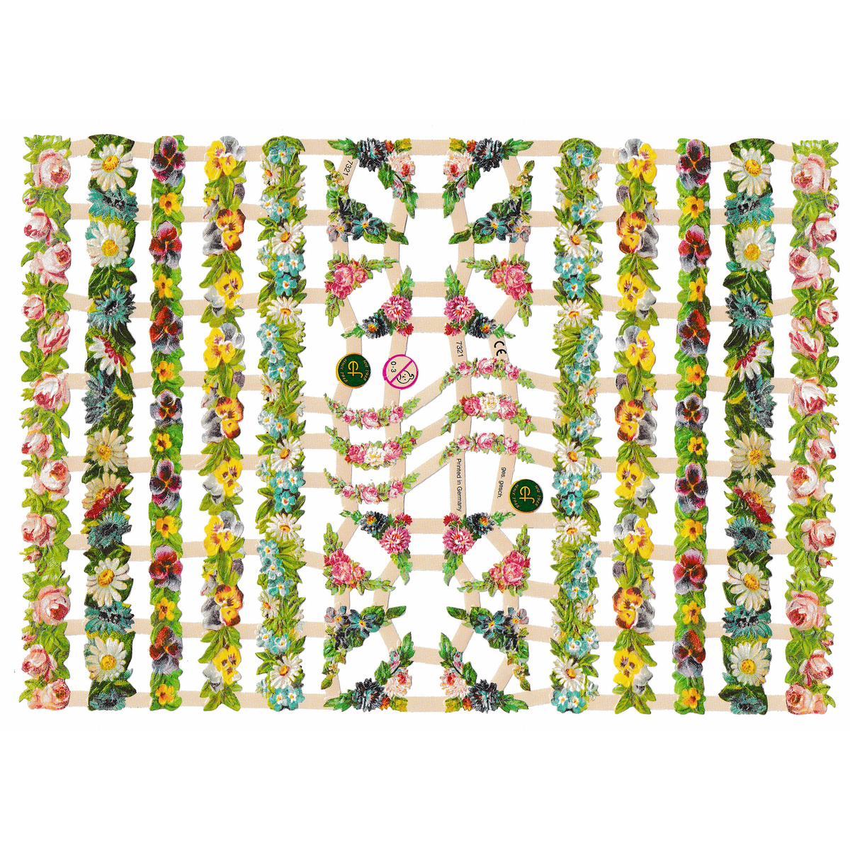 Vintage Lithography Sheet Flower Bands | 168 image 0