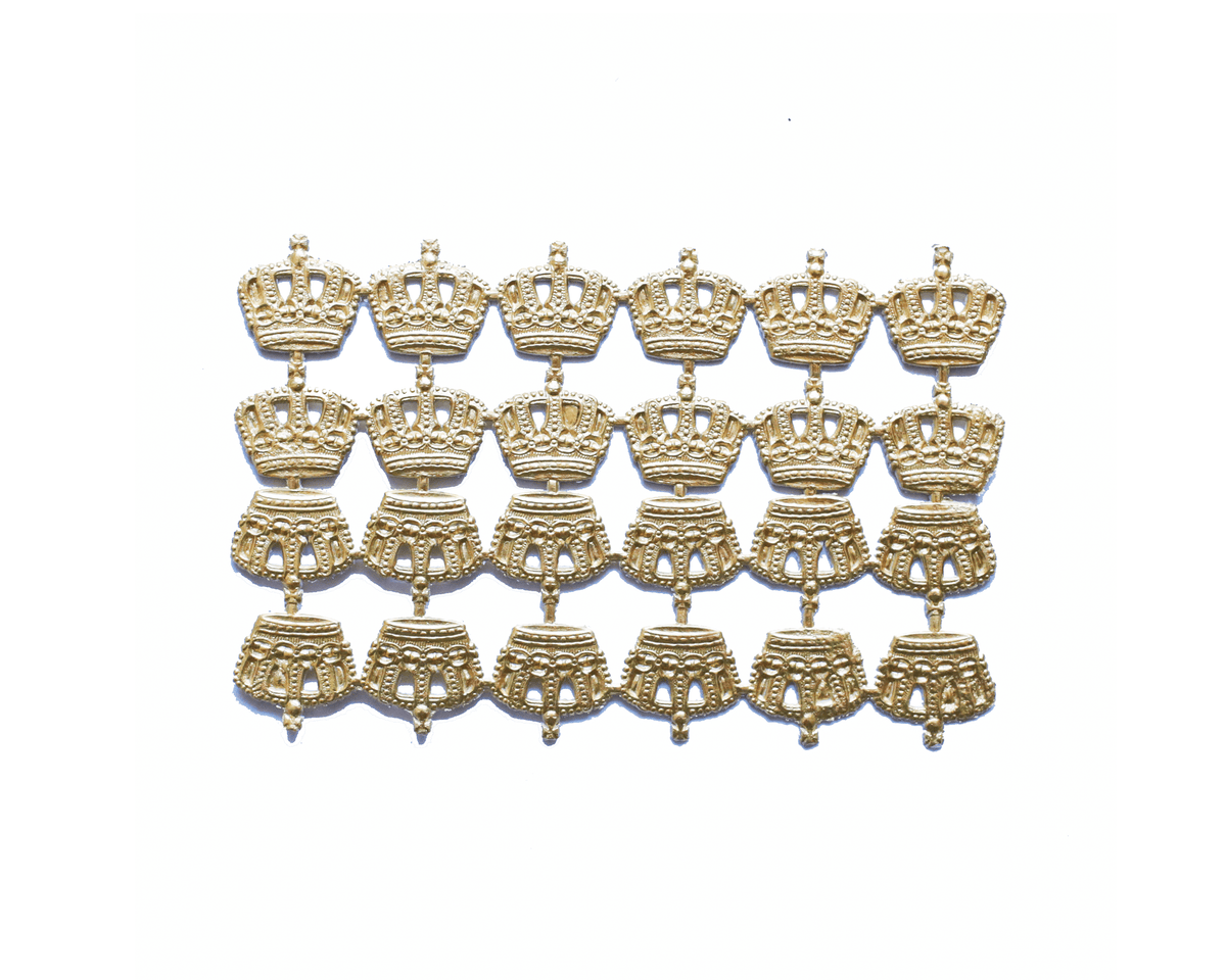Dresden Ornaments - 24 Gold Crowns image 0
