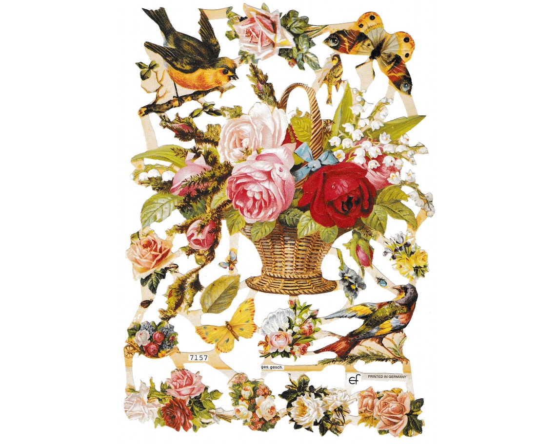 Vintage Lithography Sheet Roses | 178 image 0