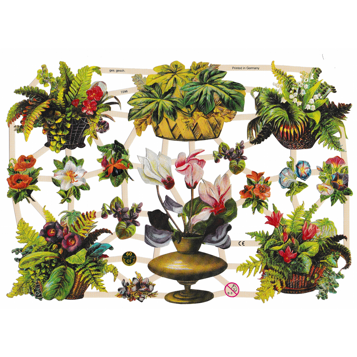 Vintage Lithography Sheet Flowers | 147 image 0