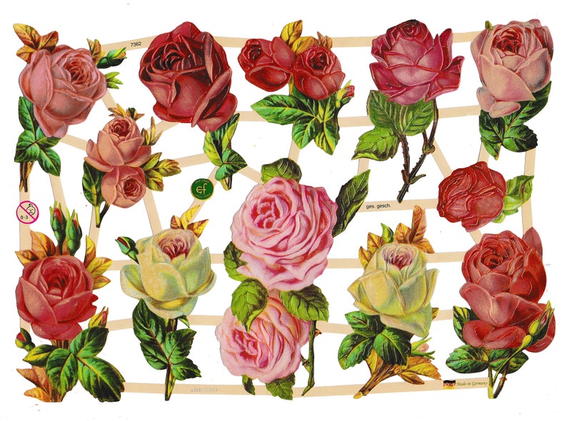 Vintage Lithography Sheet  Roses | 231 image 0