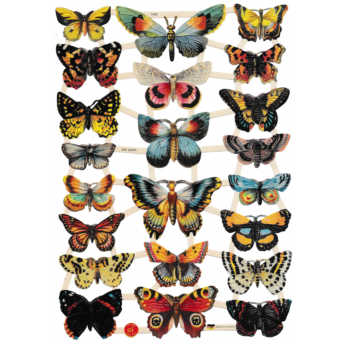 Vintage Lithography Sheet Butterflies | 106 image 0