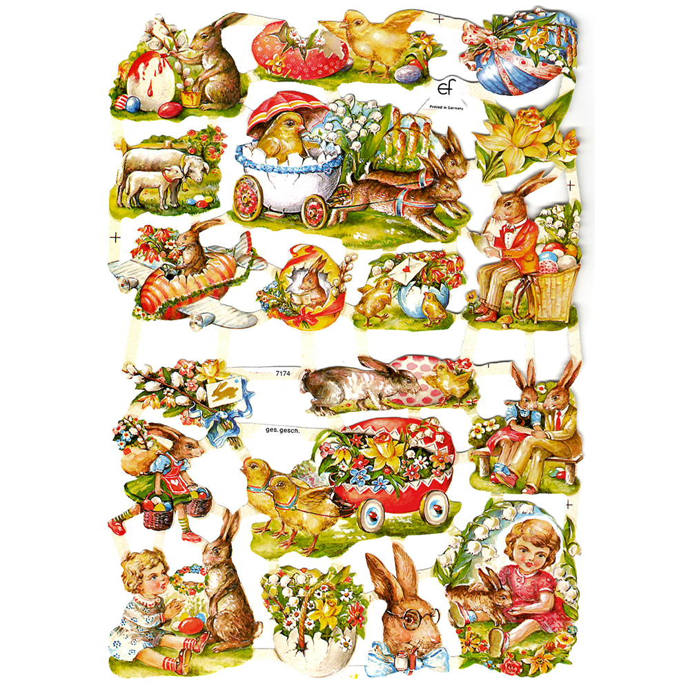 Paper Scraps | Die Cut | Lithograph Vintage Style Sheet  #74