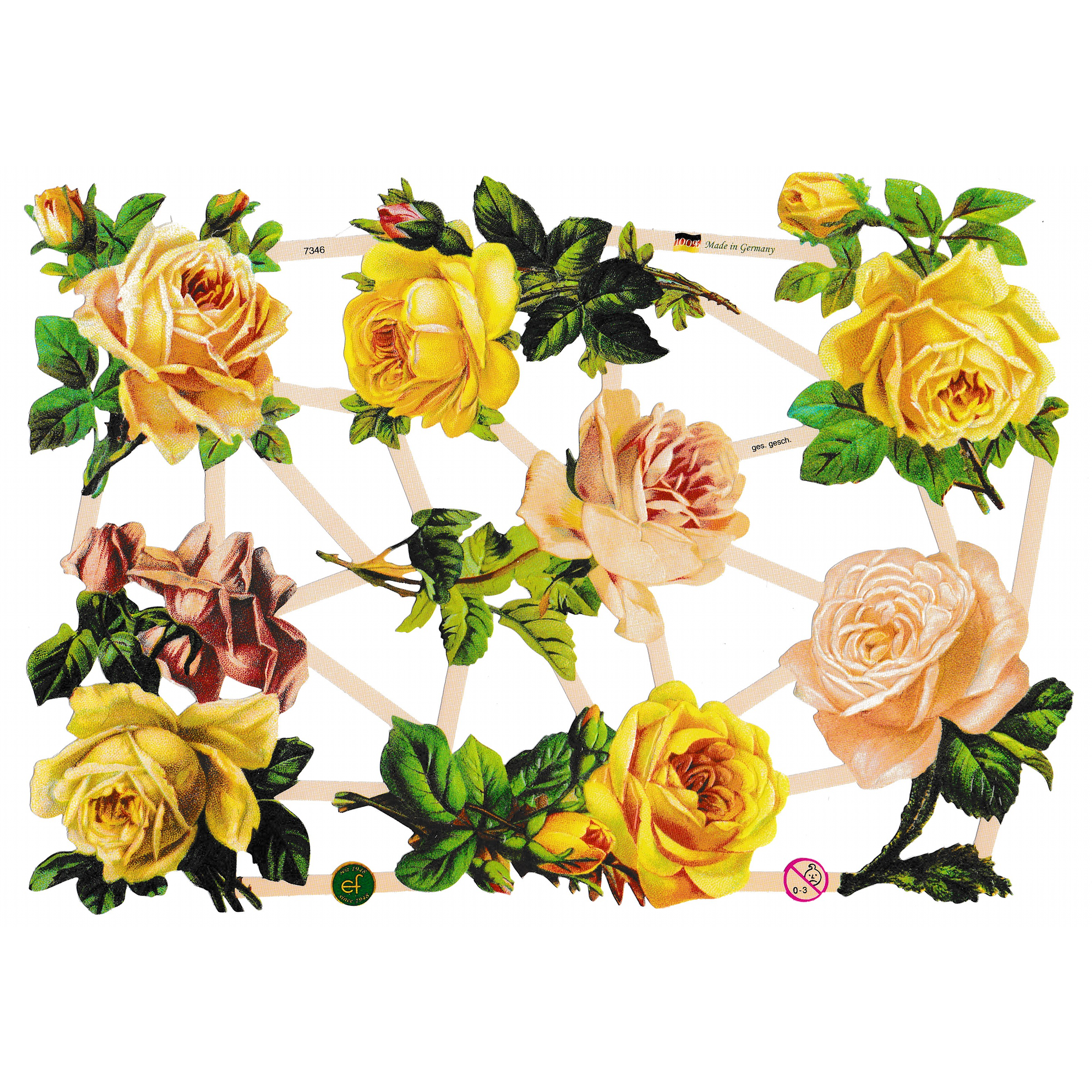 Vintage Lithography Sheet Flowers | 90 image 0