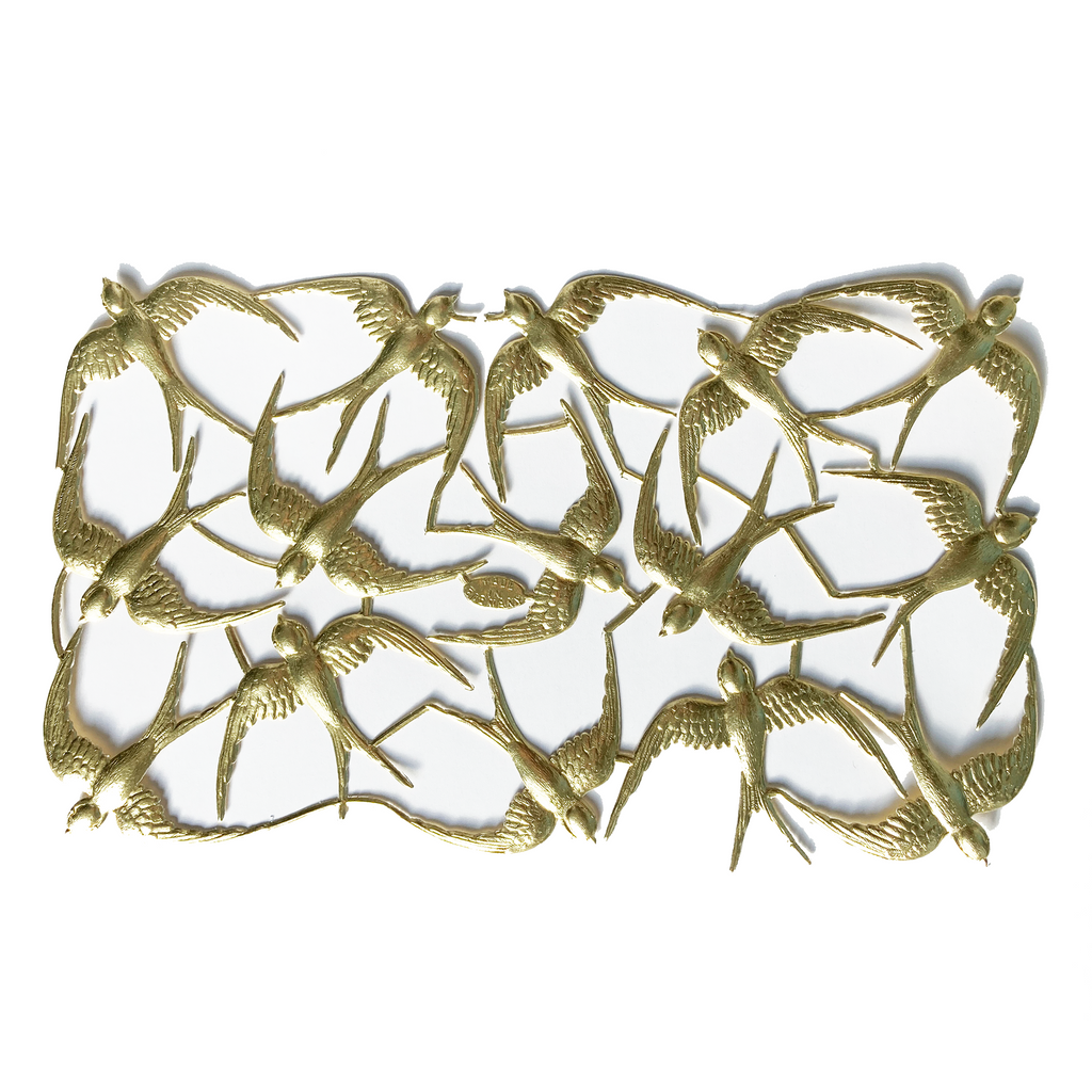 Dresden Ornaments - Swallows -  gold image