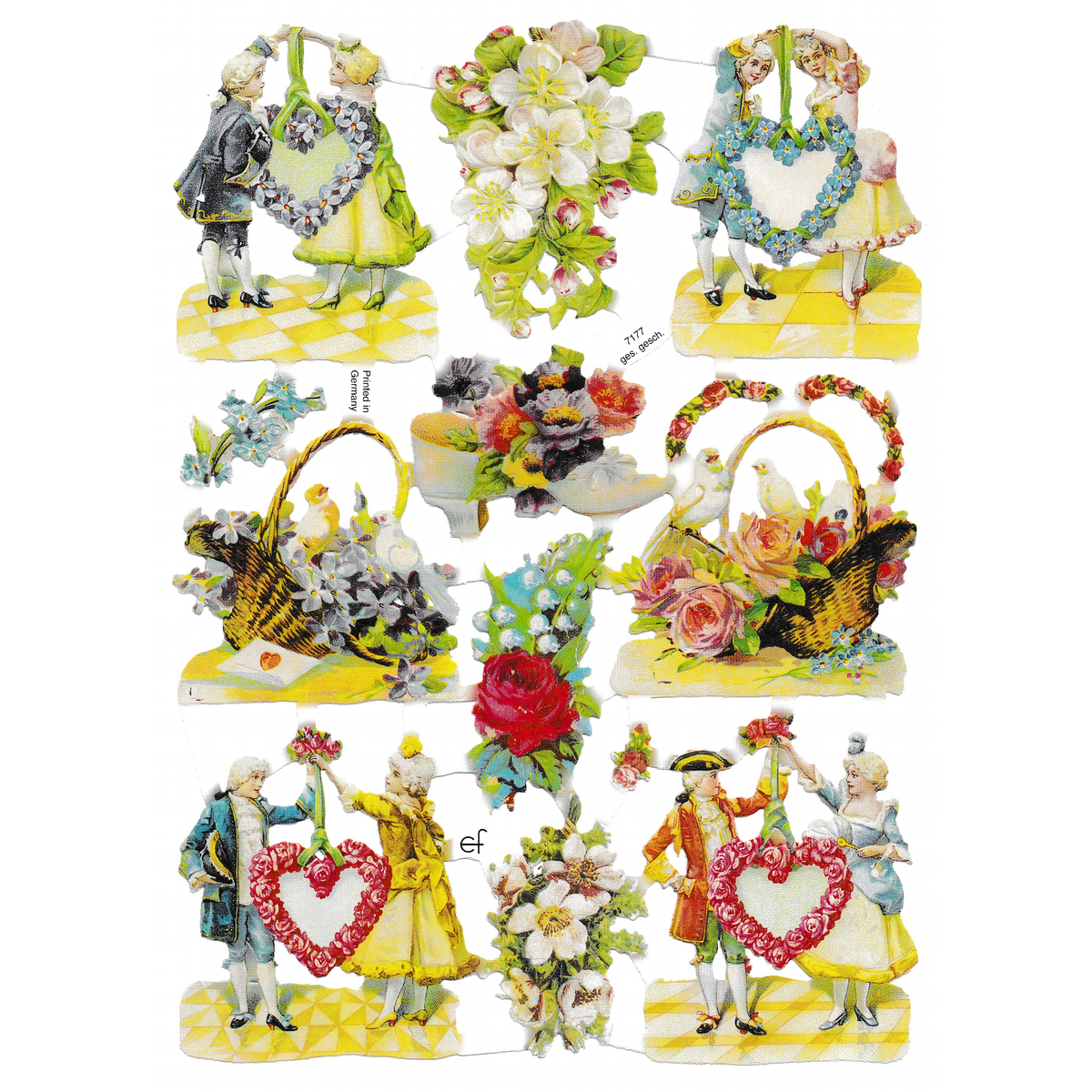 Vintage Lithography Sheet Flowers | 101 image 0