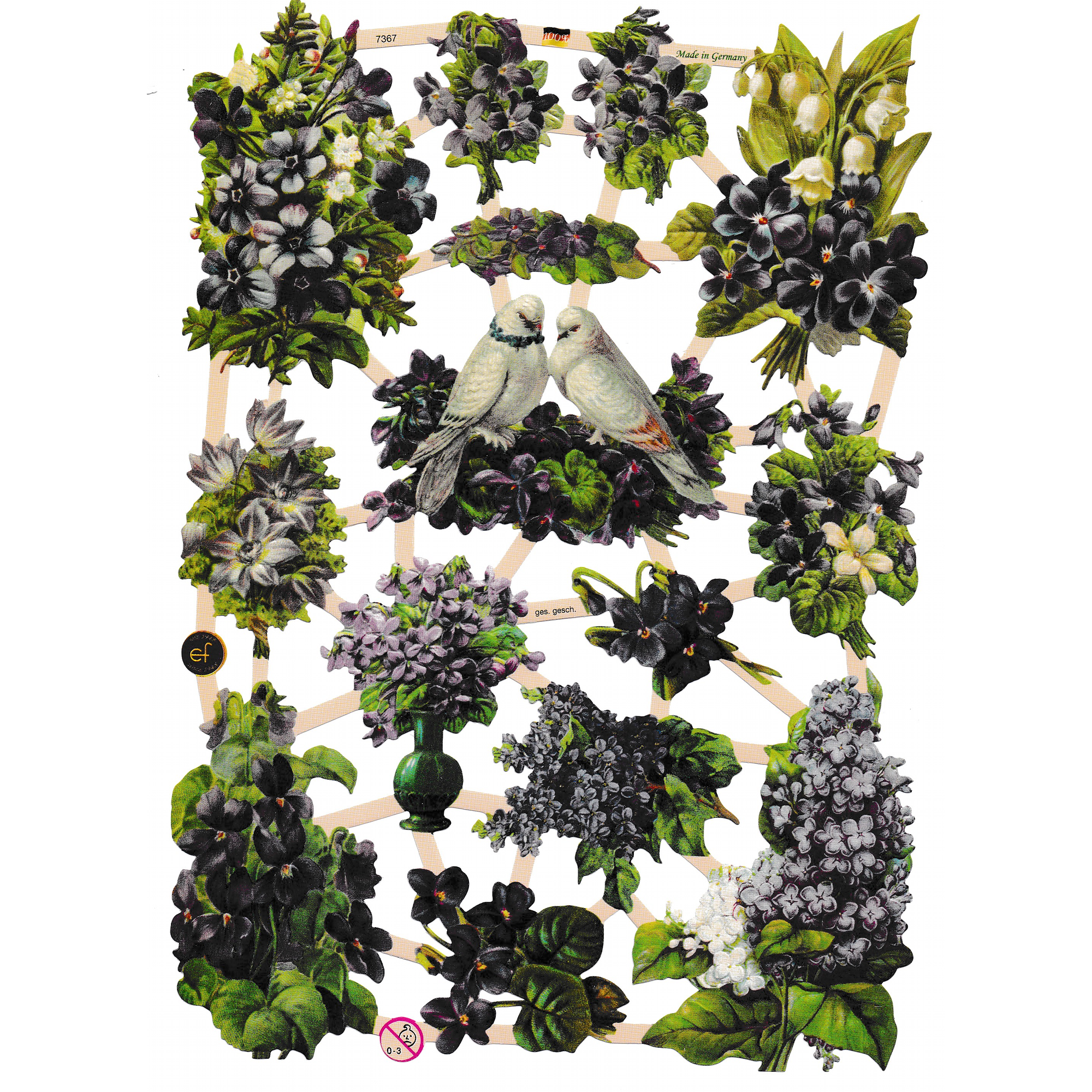 Vintage Lithography Sheet Flowers | 144 image 0