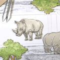 Gummiapan - Rhinoceros