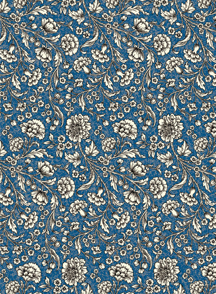 Premium Italian Gift Wrap | Genuine Florentine Paper | Carta Varese | Blue Flowers
