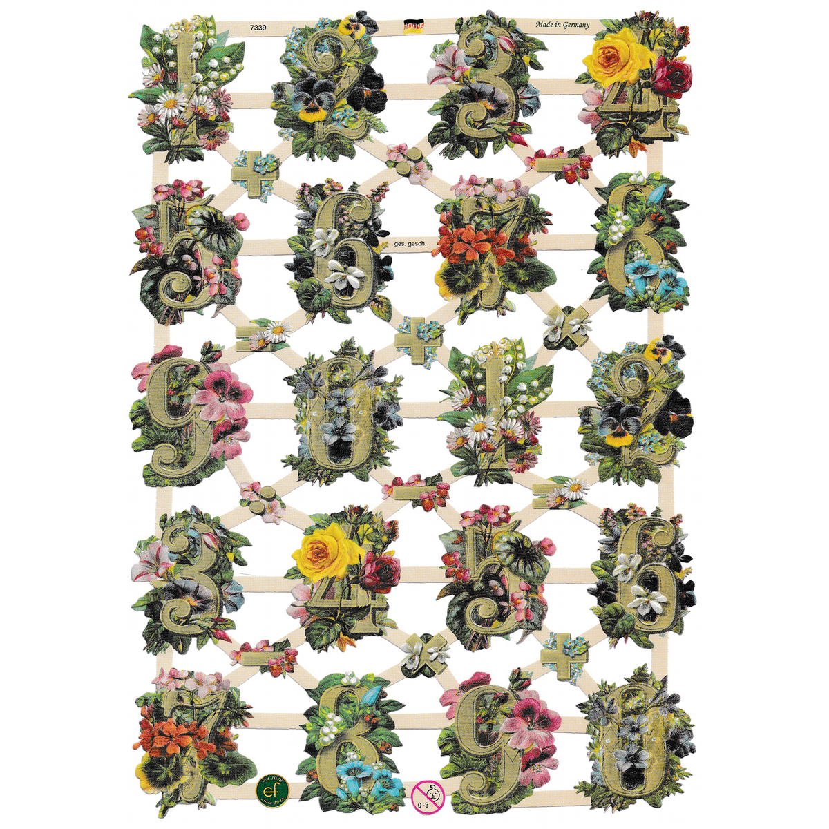 Vintage Lithography Style Sheet Numbers | 92 image 0