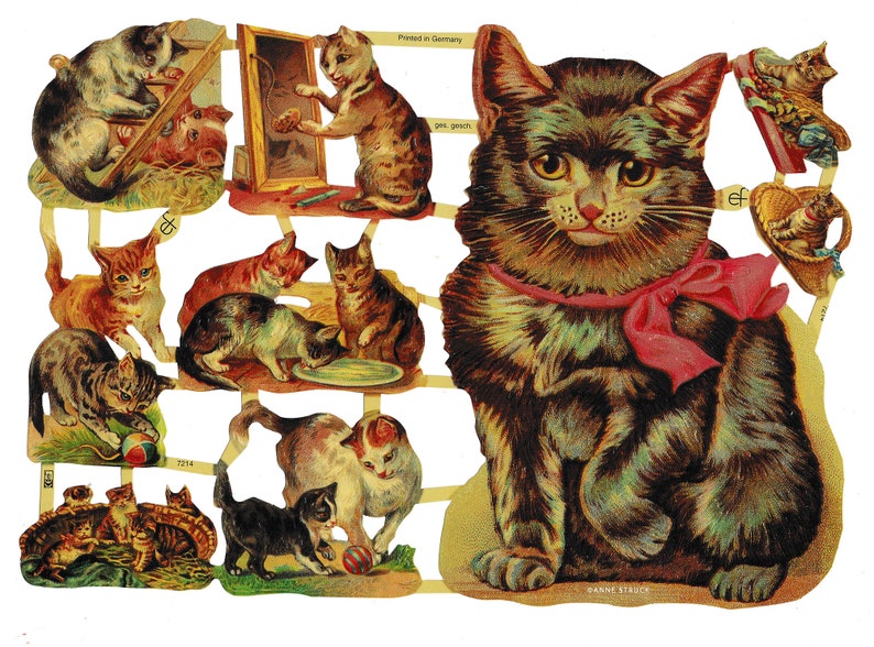 Vintage Lithography Sheet Cats | 291 image 0