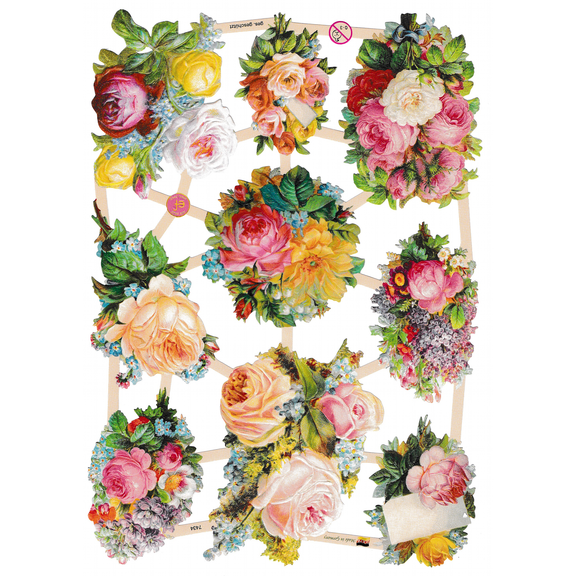 Vintage Lithography Sheet Flowers | 87 image 0