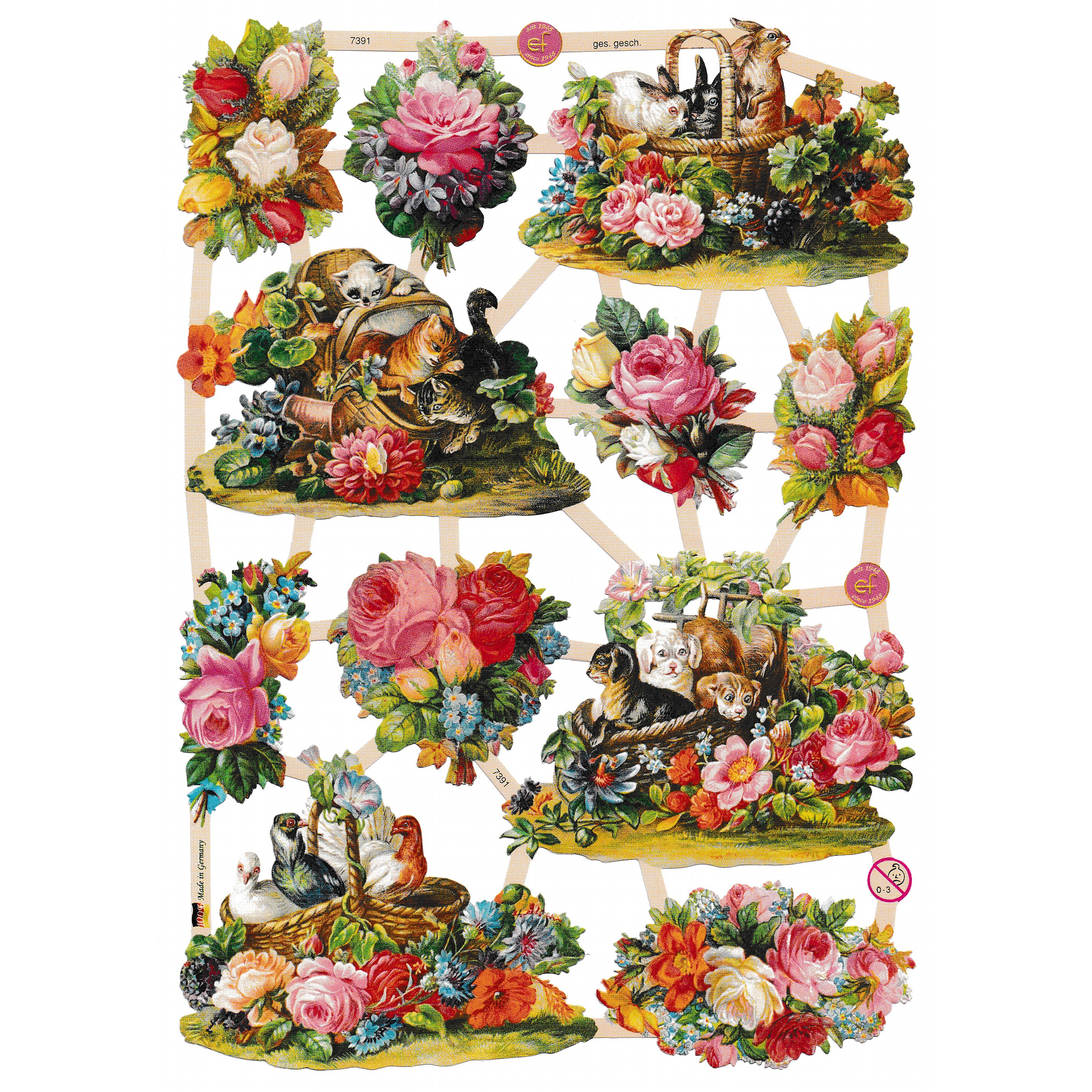 Vintage Lithography Sheet Flowers | 86 image 0