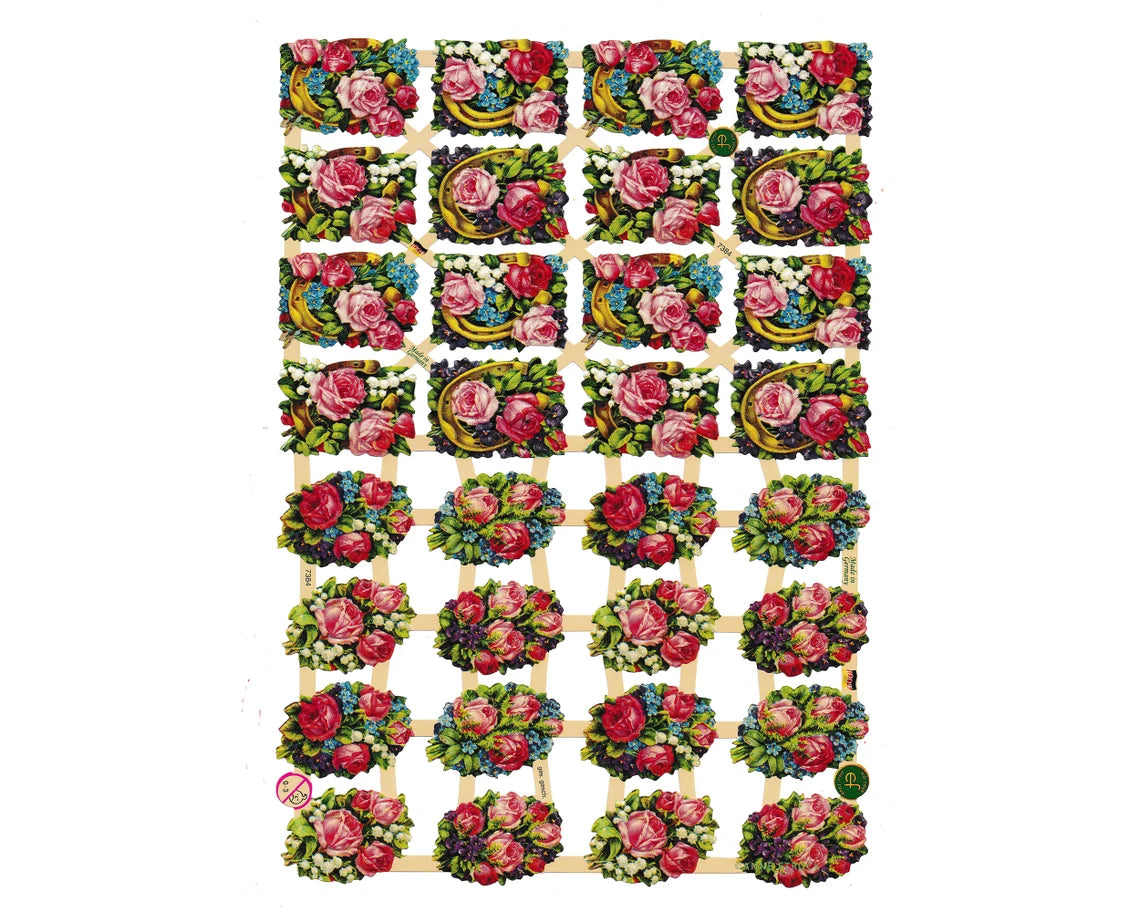 German Paper Scrap Flower Bouquets | 308 image 0