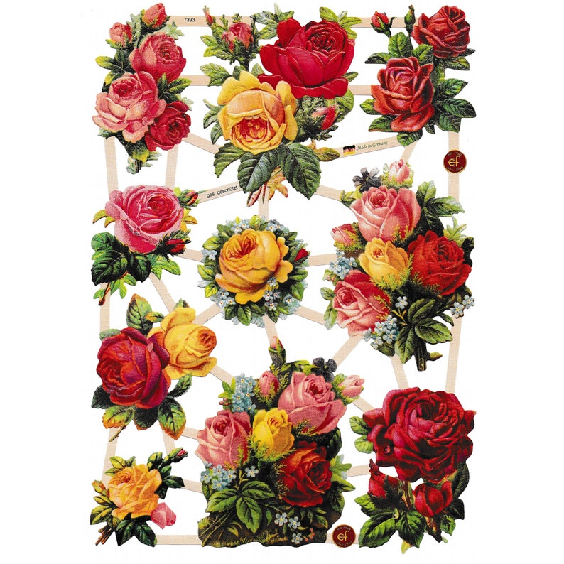 Vintage Lithography Sheet Flowers | 113 image 0