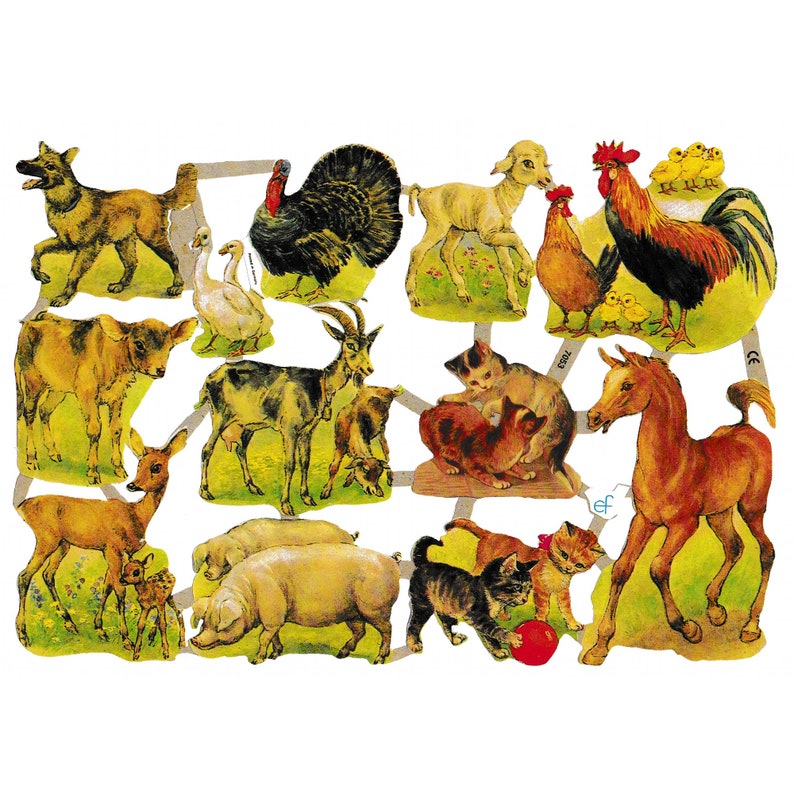 Vintage Lithography Sheet Animals | 205 image 0