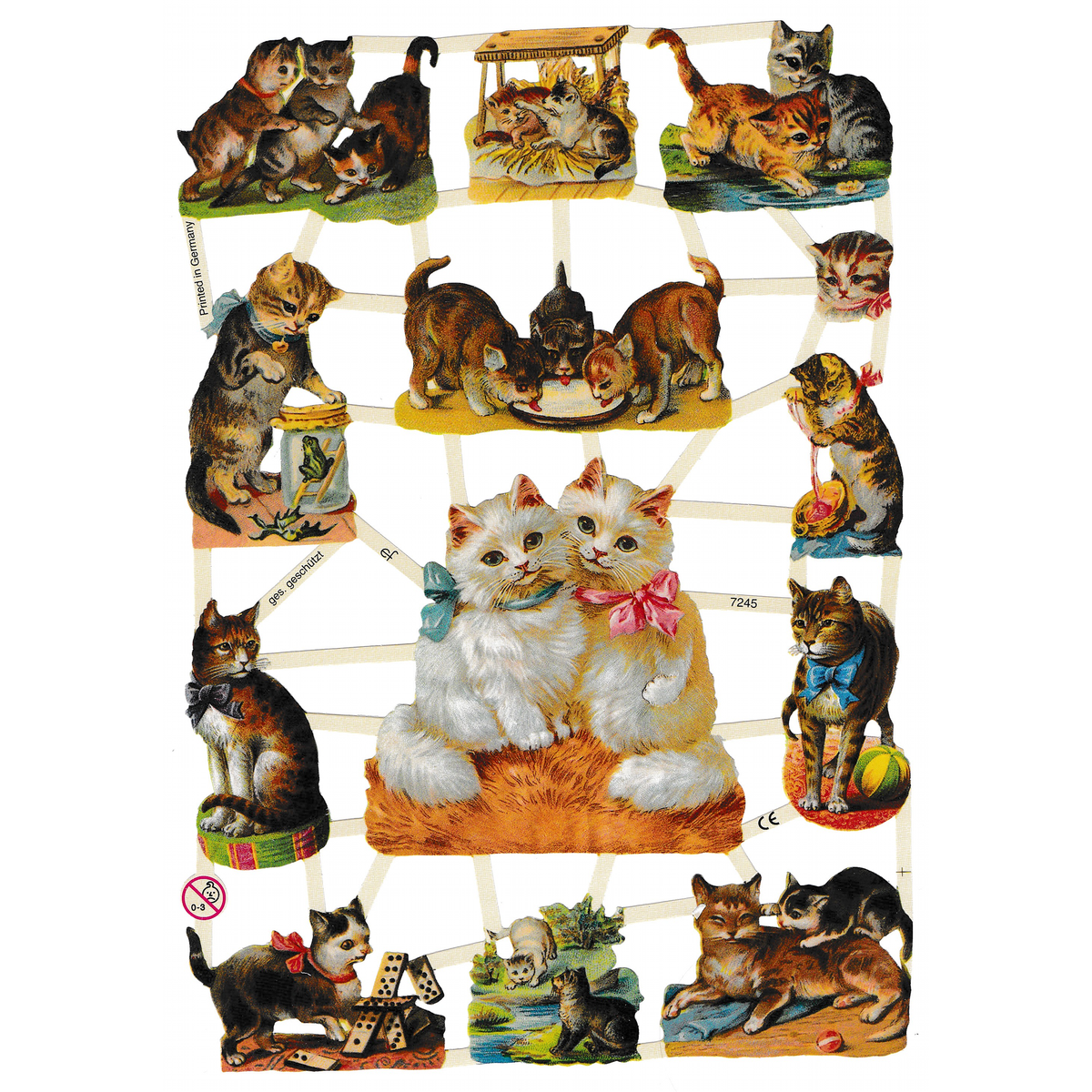 Vintage Lithography Sheet Cats | 7 image 0