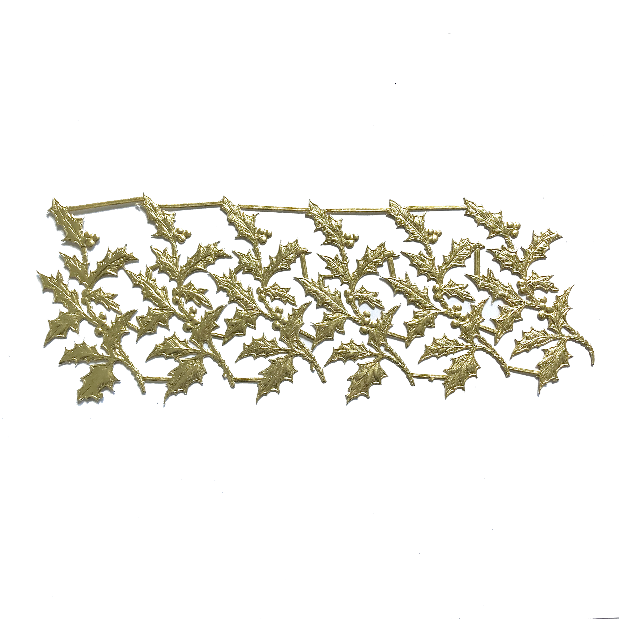 Dresden Ornaments - 6 Holly Branches image 0