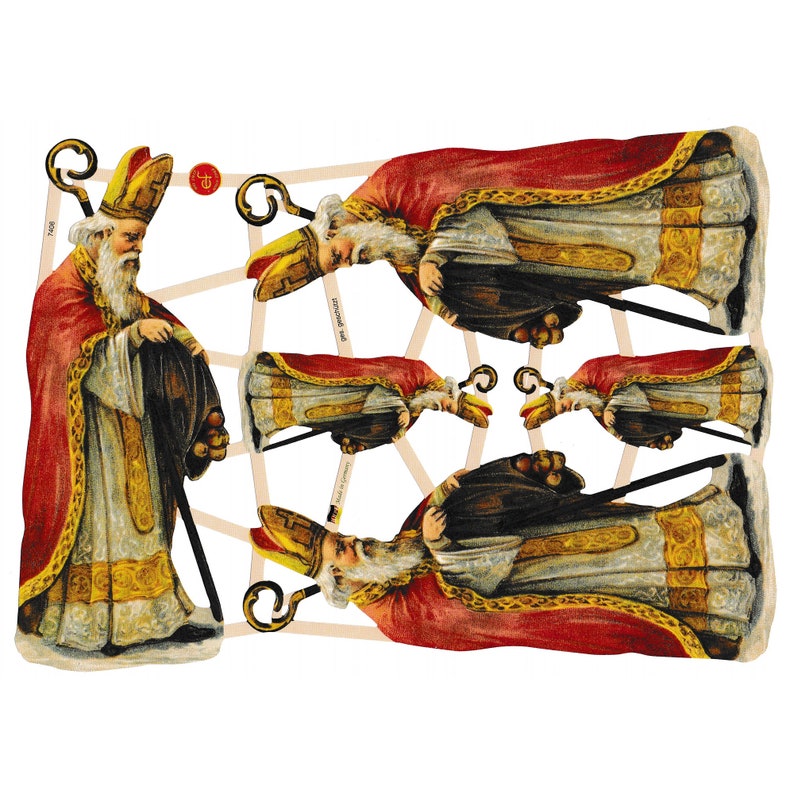 Vintage Lithography Sheet Santas | 206 image 0